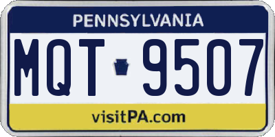 PA license plate MQT9507