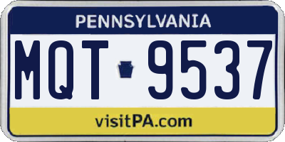 PA license plate MQT9537