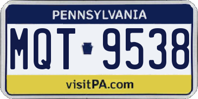 PA license plate MQT9538