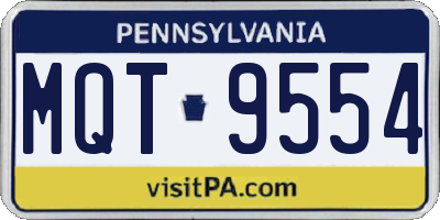 PA license plate MQT9554