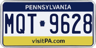 PA license plate MQT9628