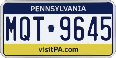 PA license plate MQT9645