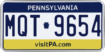 PA license plate MQT9654