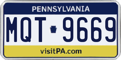 PA license plate MQT9669