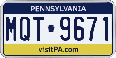 PA license plate MQT9671
