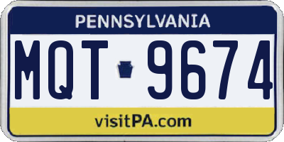 PA license plate MQT9674