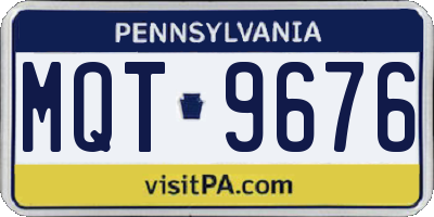 PA license plate MQT9676