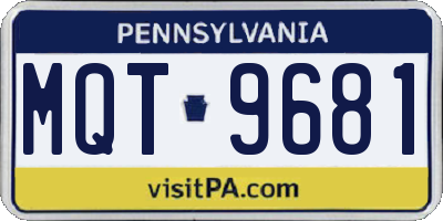 PA license plate MQT9681