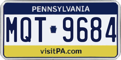 PA license plate MQT9684