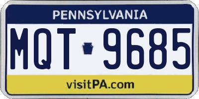 PA license plate MQT9685