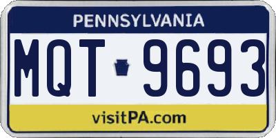 PA license plate MQT9693