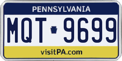 PA license plate MQT9699