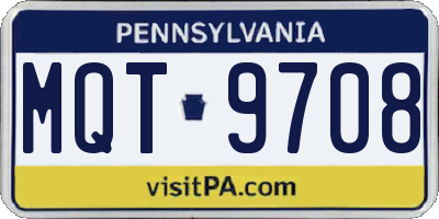 PA license plate MQT9708