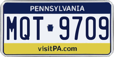 PA license plate MQT9709