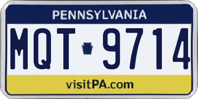 PA license plate MQT9714