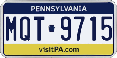 PA license plate MQT9715