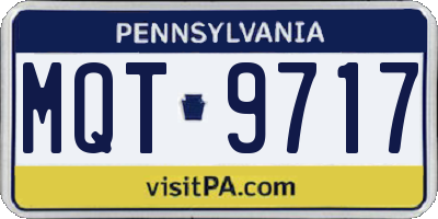PA license plate MQT9717