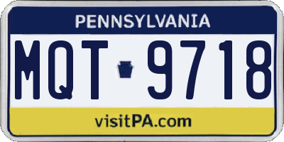 PA license plate MQT9718