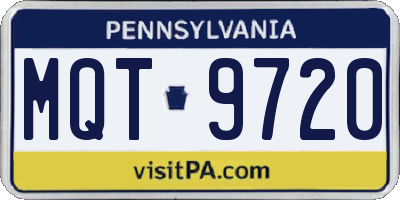 PA license plate MQT9720