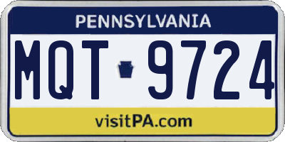 PA license plate MQT9724