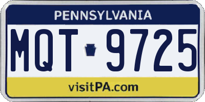 PA license plate MQT9725