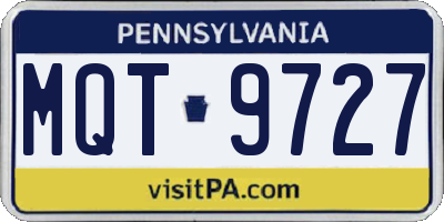 PA license plate MQT9727