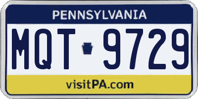 PA license plate MQT9729
