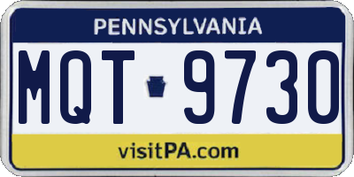 PA license plate MQT9730