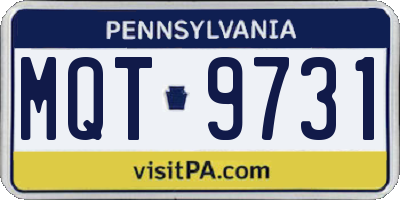 PA license plate MQT9731
