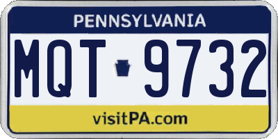 PA license plate MQT9732