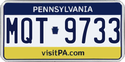 PA license plate MQT9733