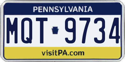 PA license plate MQT9734