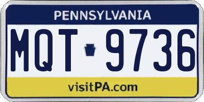 PA license plate MQT9736