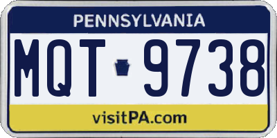 PA license plate MQT9738