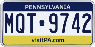 PA license plate MQT9742