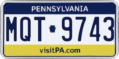 PA license plate MQT9743