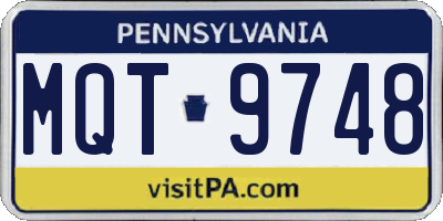 PA license plate MQT9748