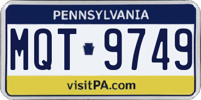 PA license plate MQT9749