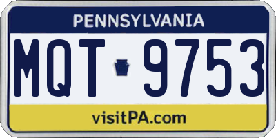 PA license plate MQT9753