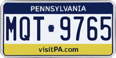 PA license plate MQT9765