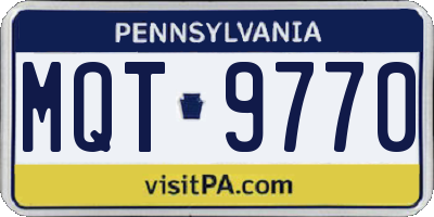 PA license plate MQT9770