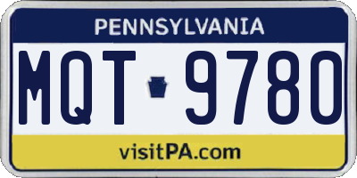 PA license plate MQT9780