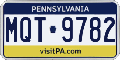 PA license plate MQT9782