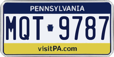 PA license plate MQT9787