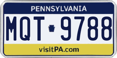 PA license plate MQT9788