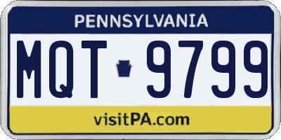 PA license plate MQT9799