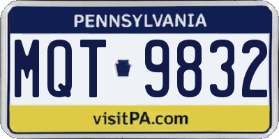 PA license plate MQT9832