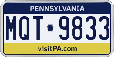 PA license plate MQT9833