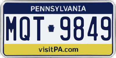 PA license plate MQT9849