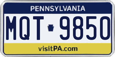 PA license plate MQT9850